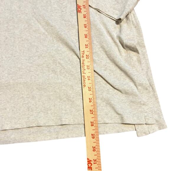 J. Jill Side Vent Turtleneck Tunic Perfect Pima Size Large Heathered Oatmeal - Picture 7 of 7